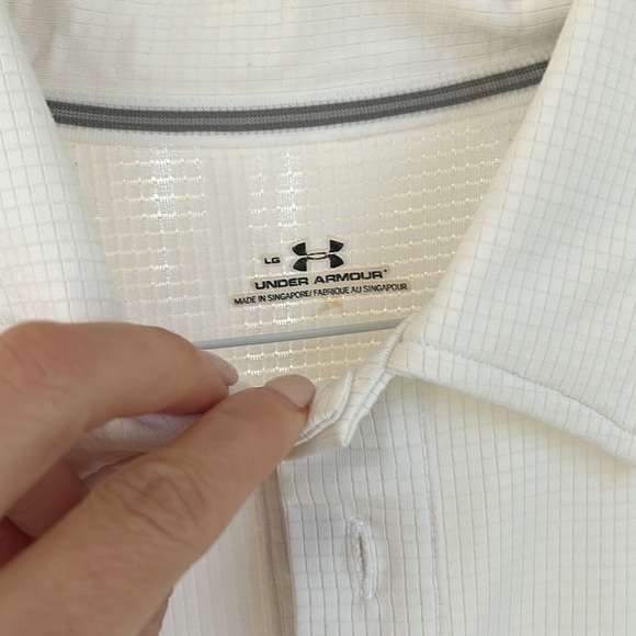 🌿 Under Armour Men’s Polo Short-Sleeved Shirt White- L🌿 - Picture 2 of 4